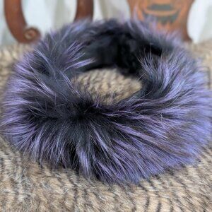 Purple Fox Fur Head Band or Neck Warmer